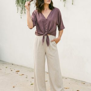 Linen Alessia Cropped Pant